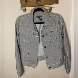 Lauren jeans & company by Ralph Lauren striped denim jacket, size medium